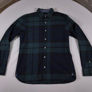 LL Bean Signature Shirt Men’s 1933 Chamois Fit Black Watch Plaid Button Down Med